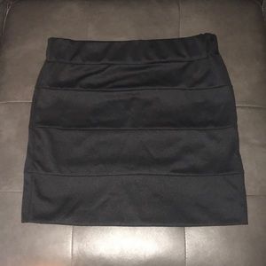 Large Black Pull On Mini Skirt